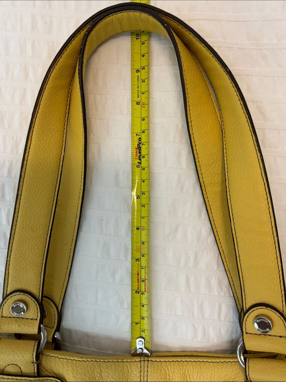 Tignanello Yellow Leather Hand Bag